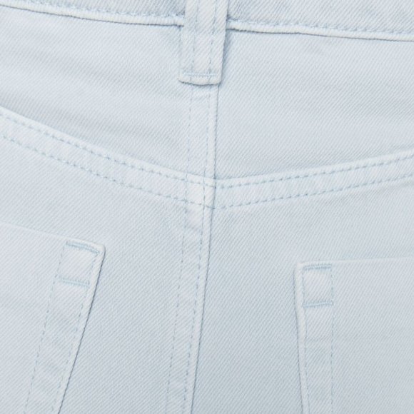 NWT BERSHKA Women Wide Leg Light Blue Jeans w Rips Waist 24" - Picture 5 of 12